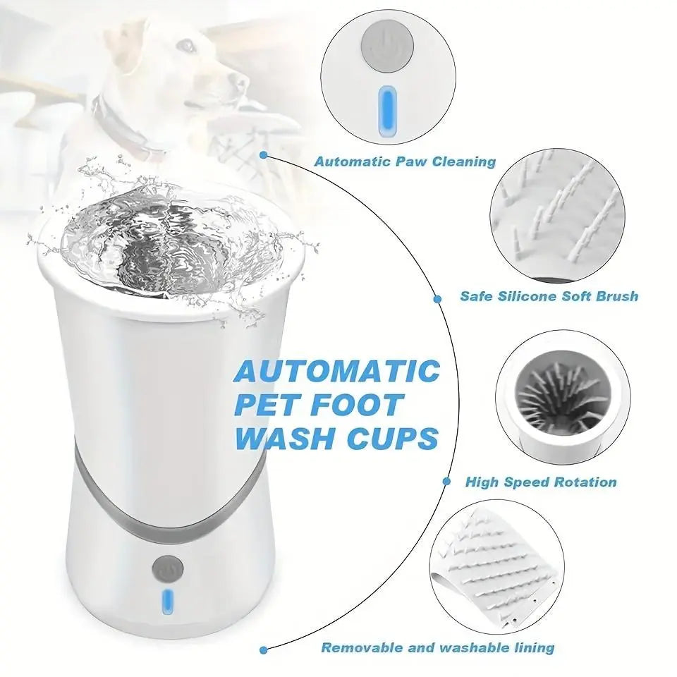 Electric Pet Foot Cleaner, USB Rechargeable Pet Foot Cleaning Massager, Pet Paw Cleaning Cup, Dog & Cat Grooming Supplies