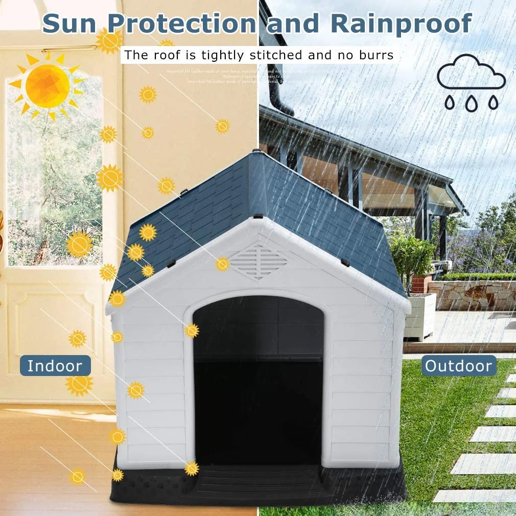 Dog House for Small, Medium and Large Dogs, Plastic