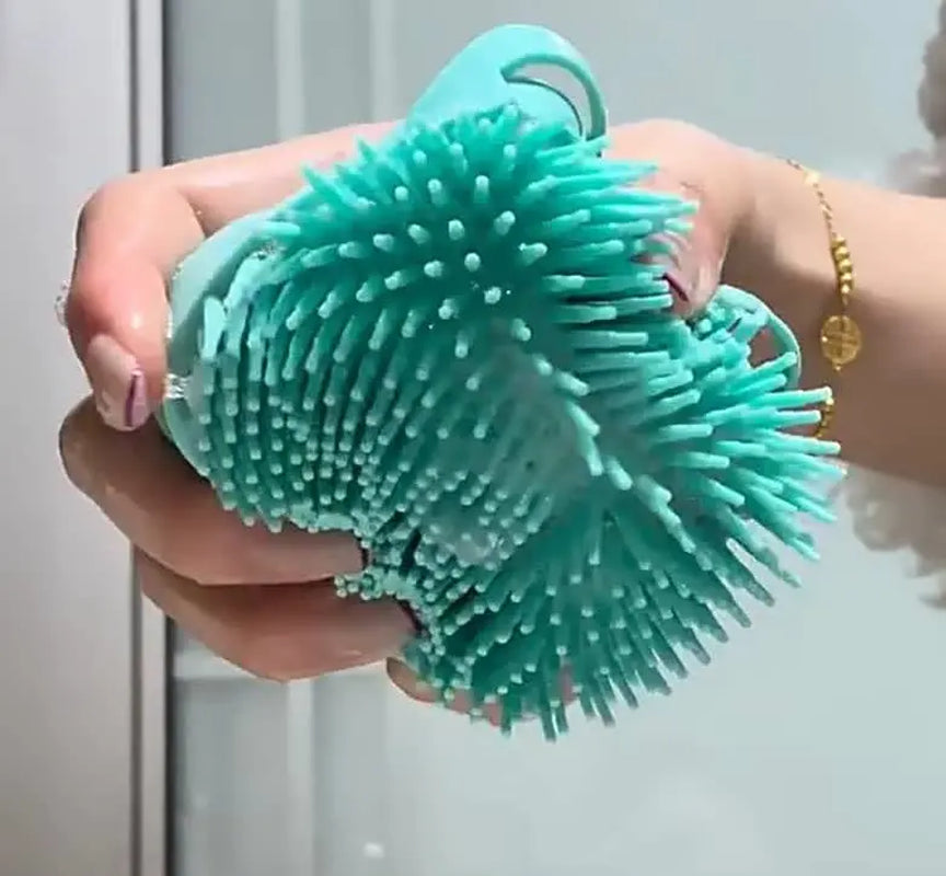Pet Bath Brush, Silicone Massage Brush with Shampoodispenser, Ldeal Bath Accessories for Dogs & Cats Deerskin Thick Absorbent Pet Towel