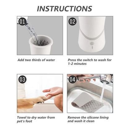 Electric Pet Foot Cleaner, USB Rechargeable Pet Foot Cleaning Massager, Pet Paw Cleaning Cup, Dog & Cat Grooming Supplies