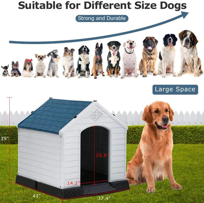 Dog House for Small, Medium and Large Dogs, Plastic