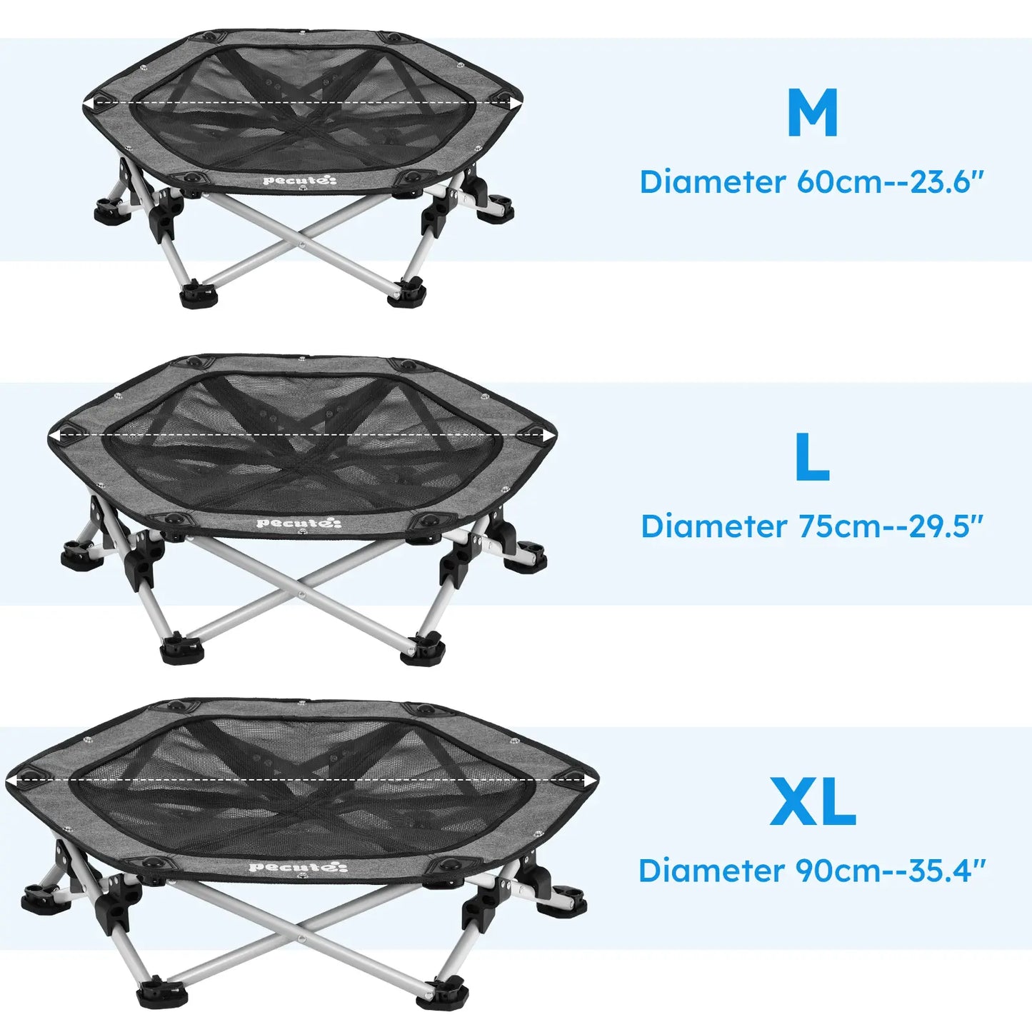 Pecute Foldable Elevated Dog Bed with Cooling Mat & Breathable Mesh,Orthopedic Pet Cot for Joint Support, Non-Slip Washable, Portable for Home & Travel, Anxiety Relief for Small Dogs/Cats (Coupon Eligible)