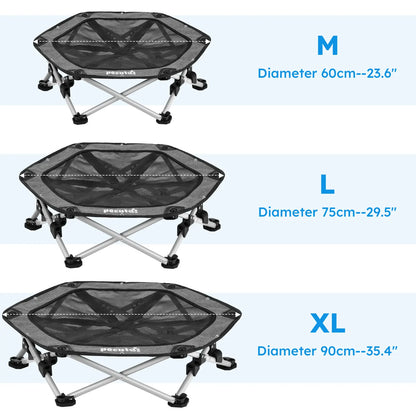 Pecute Foldable Elevated Dog Bed with Cooling Mat & Breathable Mesh,Orthopedic Pet Cot for Joint Support, Non-Slip Washable, Portable for Home & Travel, Anxiety Relief for Small Dogs/Cats (Coupon Eligible)