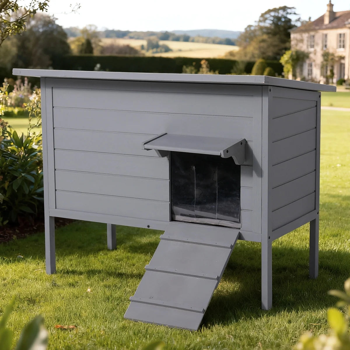 Outdoor Cat House with Removable Heating Pad,  Heated Cat House, Waterproof Winter Shelter for Multiple Cats & Small Animals with Escape Door, Suitable for All Seasons